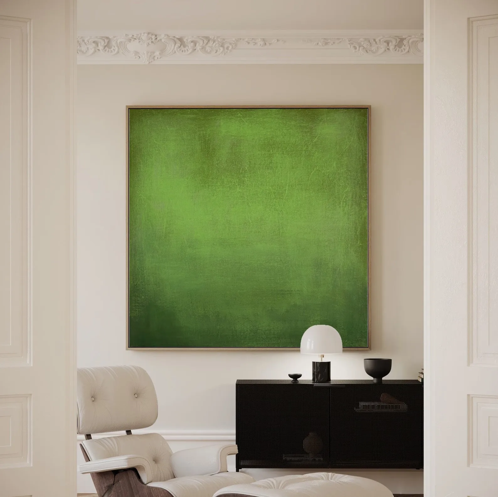 

Moss Green Organic Minimalism Hand-Textured Canvas Art Earthy Abstract Statement for Scandinavian Walls & Wabi-Sabi Calm Spaces