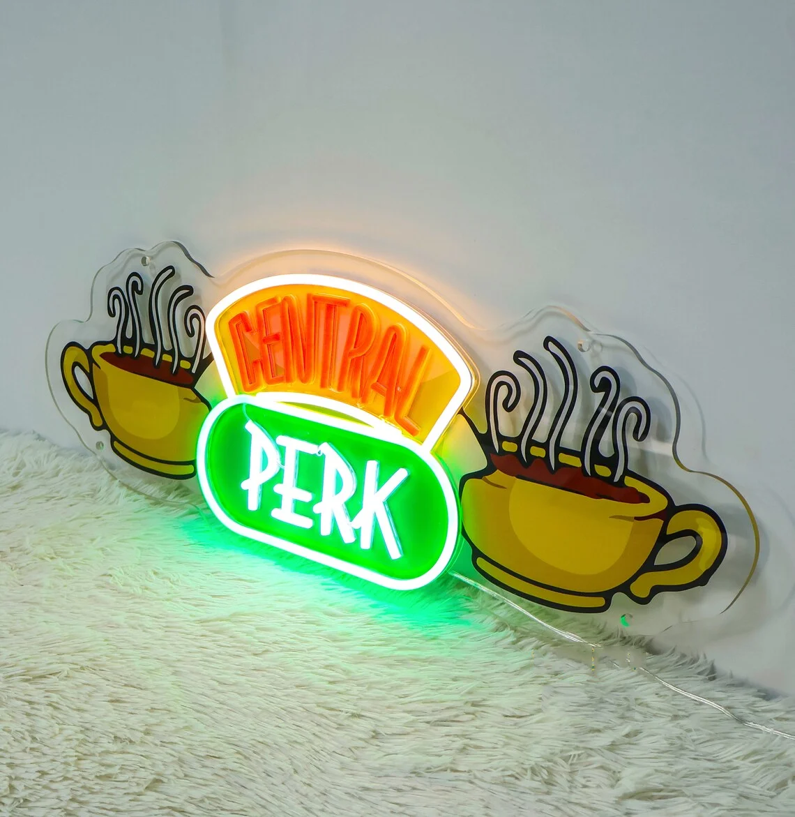 Coffee Friend Perk Neon Sign Cafe Shop Coffee Bar Kitchen Wall Sign Friends Home Decor Friends Gift Ideas Coffee Lover Gifts