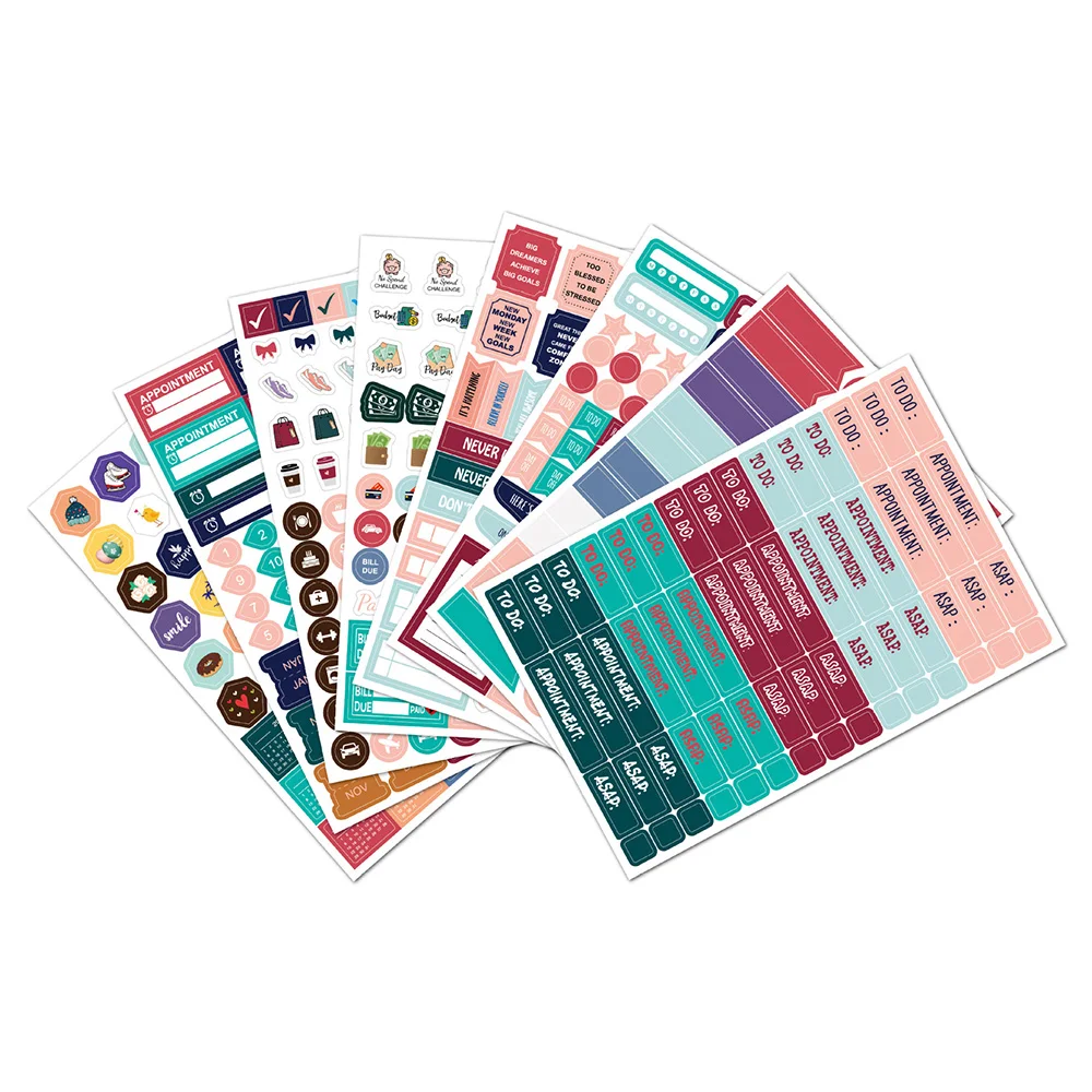 497Pcs Planner Stickers for Business Fitness Accessories Stickers Notebook DIY Scrapbooking Stickers for Notebooks Stationery