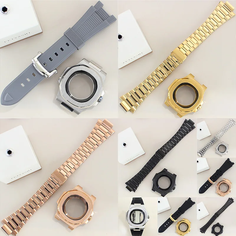 

40mm Sapphire Glass Watch Case Strap For NH35 NH36 NH34 NH38 Automatic Movt Waterproof watch accessories 30.8mmDial Mod Nautilus