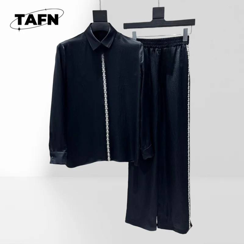 

High Street Elegant Comfortable Simple Simple Women's High-Waisted Pants Set for a Flattering Look Relaxed Days at Home AF2547