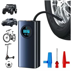 120W Portable Air Compressor Car Tyre Inflator Wireless Car Tire Inflatable Pump for Motorcycle Car Bike Electric Tire Pump