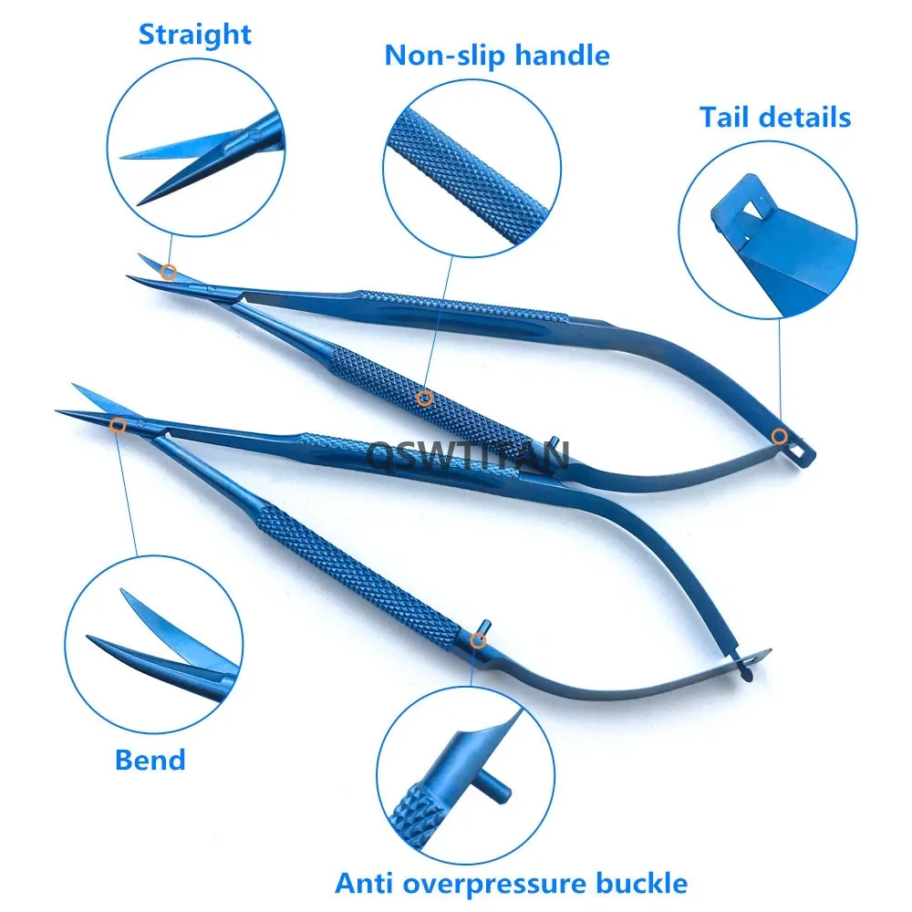 Ophthalmic Scissors Micro Cornea Scissors Surgery Titanium Ophthalmic Scissors Hand Tool Practice Instrument