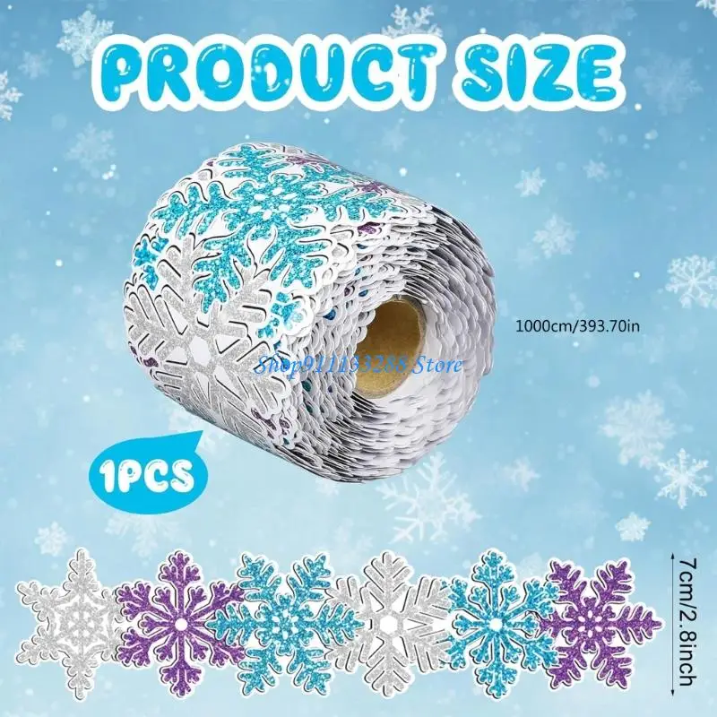 G88D 10m صدفي نشرة الحدود تقليم ندفة الثلج لوحة الإعلانات حدود الفصول الدراسية الحدود الزخرفية للسبورة البيضاء