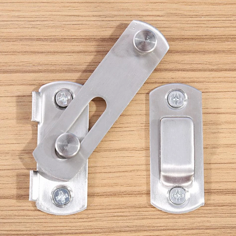 

Stainless Steel Hasp Latch Lock Sliding Door Window Cabinet Locks Home Hotel Security Latch Pull Cabinet Latch Home Hardware