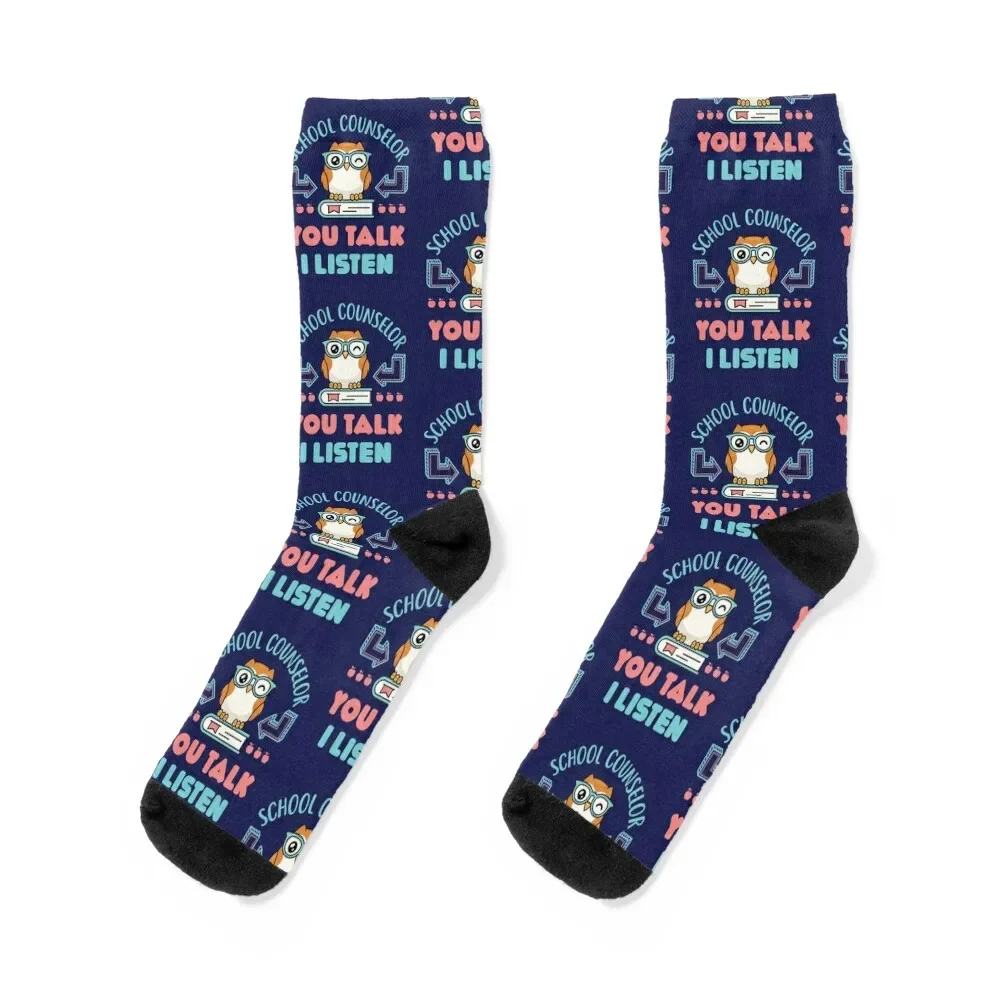 School Counselor You Talk I Listen Socks crazy retro funny gift Socks Ladies Men's