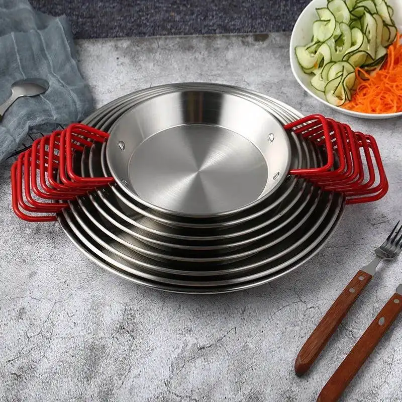 

Stainless Steel Lobster Plate with Double Ears Seafood Dry Pot Chicken Fries Korean Style Western Dining Utensils Dish Plate