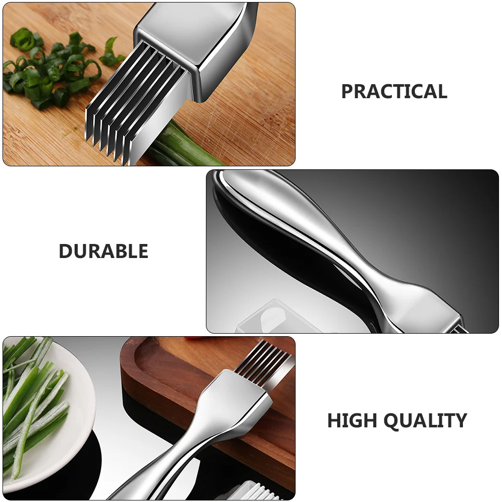 

1 pc Scallion Shallot Cutter Vegetable Shredder Scallion Cutter Kitchen Gadget For Onion Shallot Slicer Silver