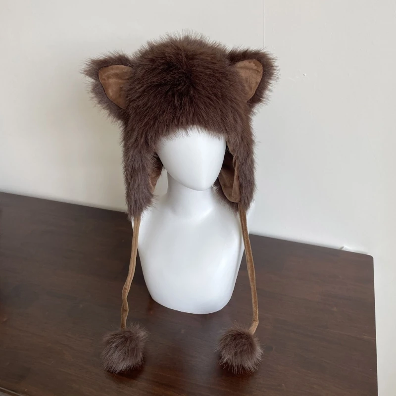 

Funny Ears Pattern Hat Adult Role-Playing Hat Ear Hairy Novelty Party Hat for Men Women Youth