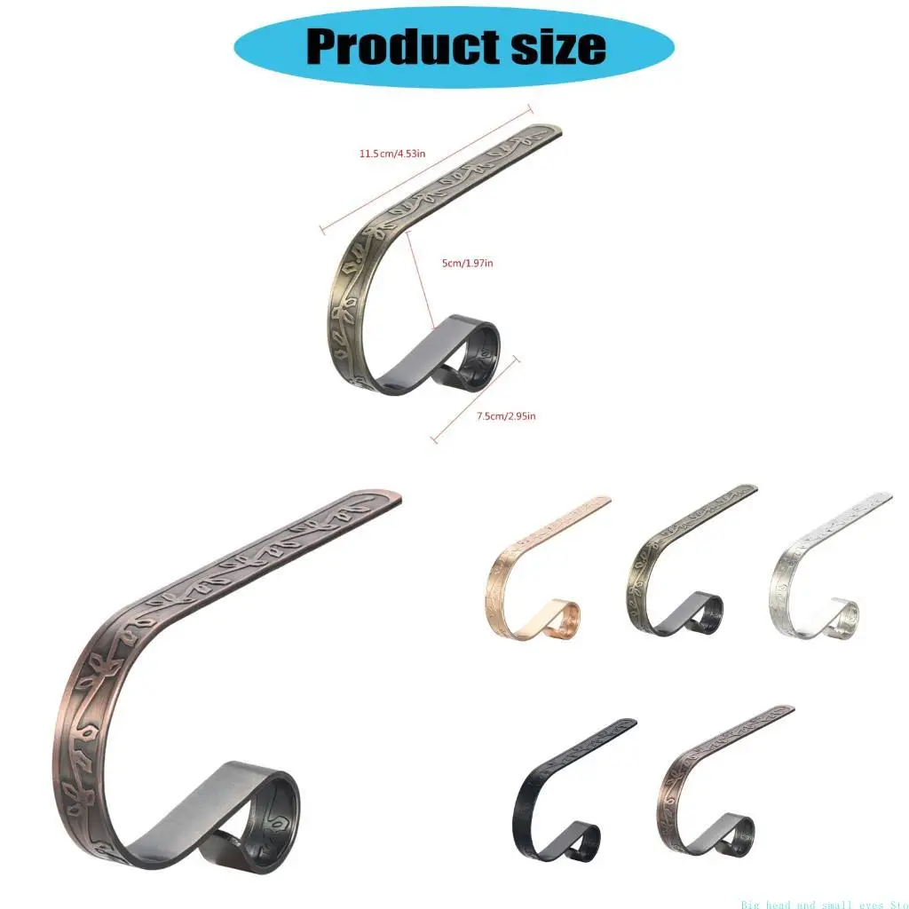 581C Fireplaces Mantle Hook Vintage Designs Stocking Hangers Metal Made