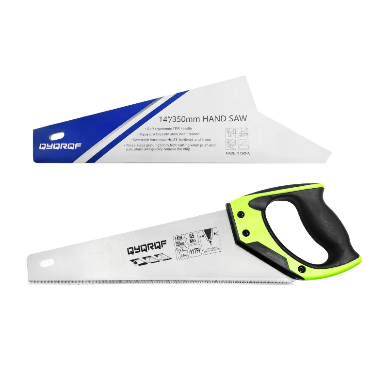 14 Inch Pro Hand Saw 11 TPI Fine-Cut Soft-Grip Hardpoint Handsaw for Sawing Trimming Gardening Cutting Wood DrywallPipes