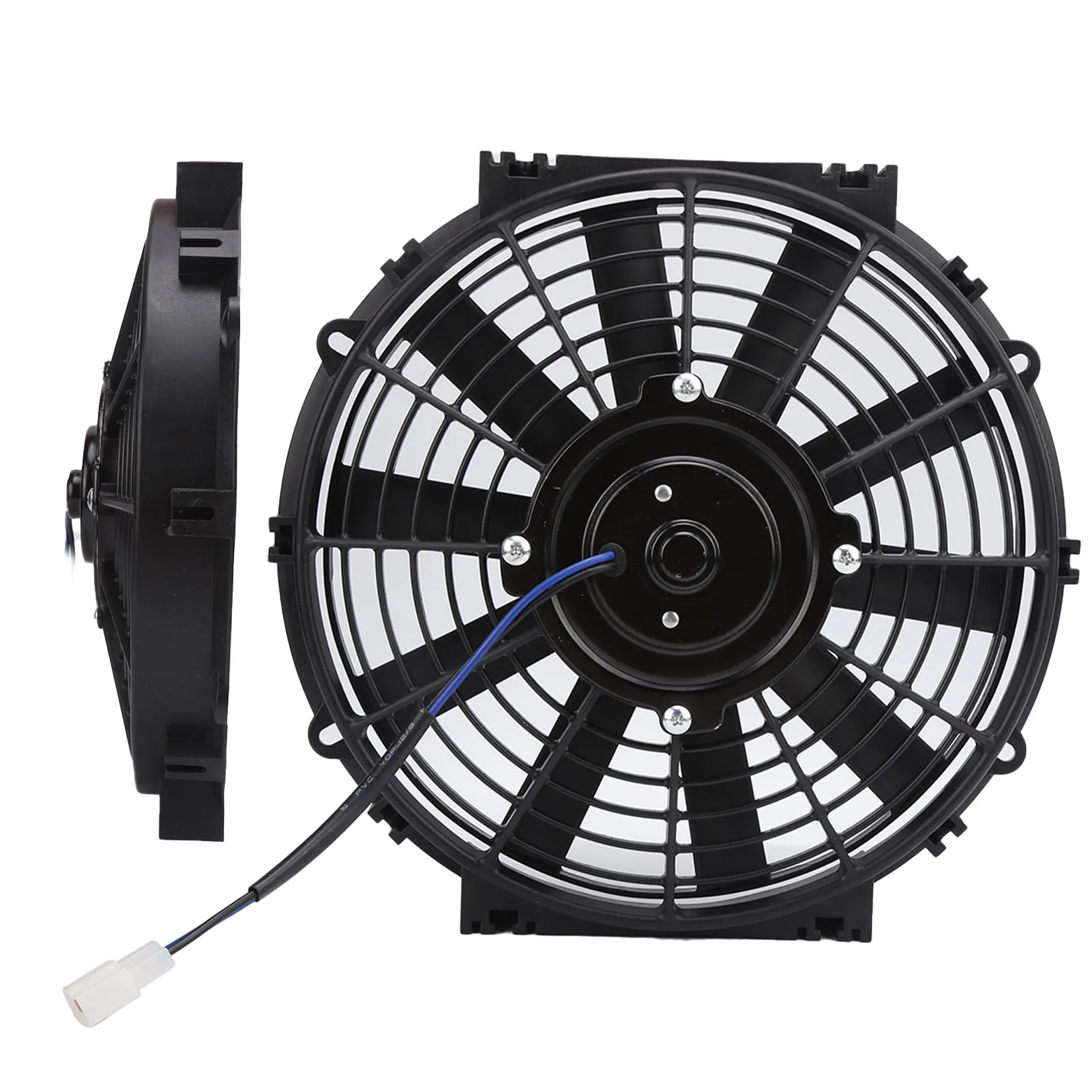 Ventola di raffreddamento elettrica sottile da 10 pollici Radiatore 24V 80W 2100RPM 10 pale dritte per radiatore push pull per auto Ventola di raffreddamento da 10 pollici