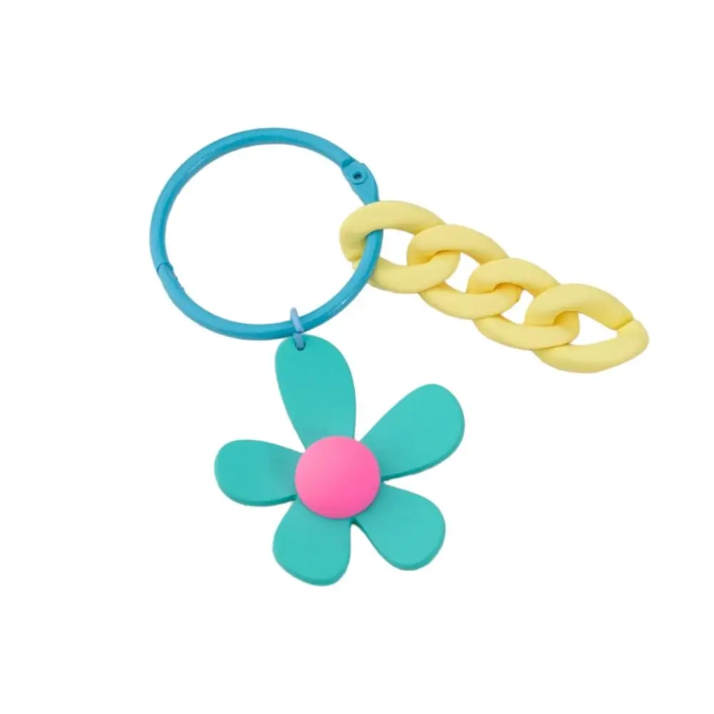 New Acrylic Flower Keychain Hanging Jewelry Bag Charm Accessories Pendant Keyring Pendant Rope Decoration Bag Decoration