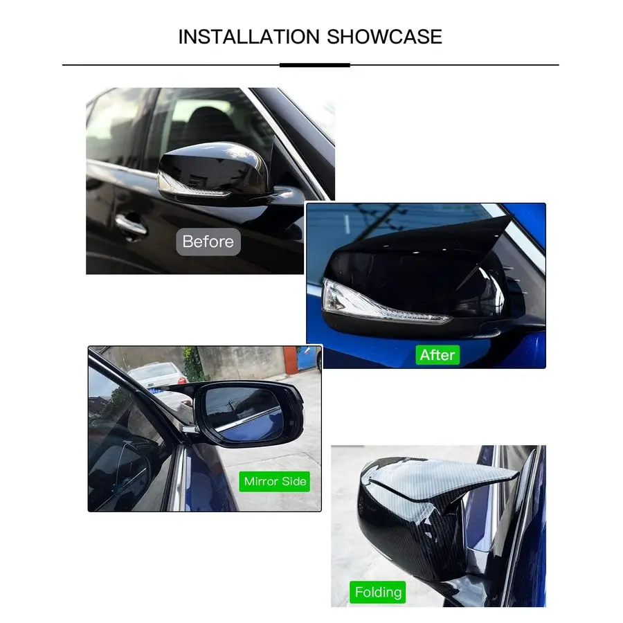 Stil: Glänzend schwarze Türspiegel-Abdeckkappe, kompatibel mit 2014–2020 Infiniti Q50 Q60 Q70 QX30