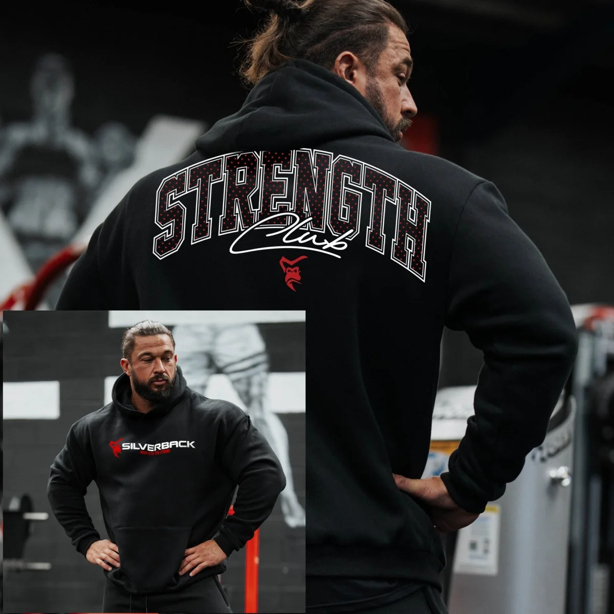 Strength Club 2026 Hoodie _ Silverback Gymwear Grafik-Druck Hochwertige Luxus Unisex-Kollektion