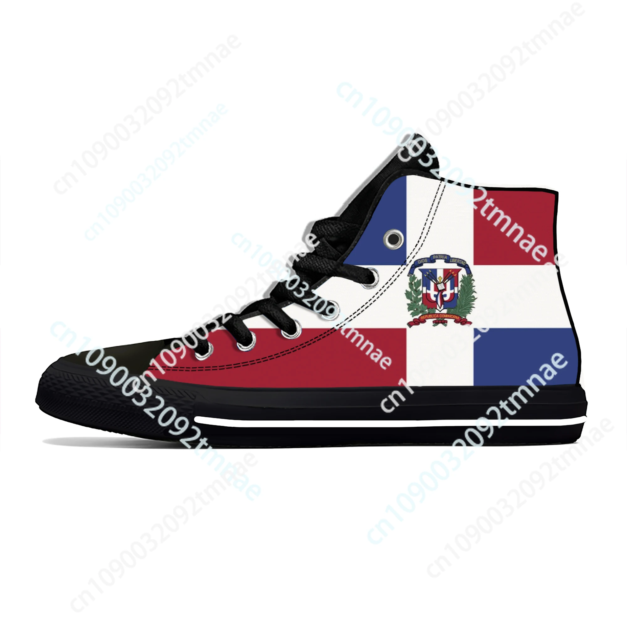 Dominican Republic Pride Flag Patriotic Fashion Casual Cloth Shoes High Top Lightweight Breathable Custom  Men Women Sneakers