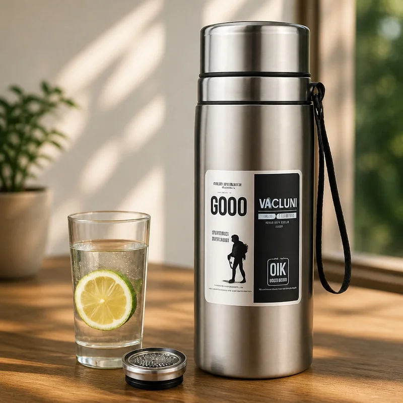 800/1000ml Stainless Steel Sports Water Bottle with Leakproof Design and Portable Carry Handle, High-Capacity Vacuum Flask