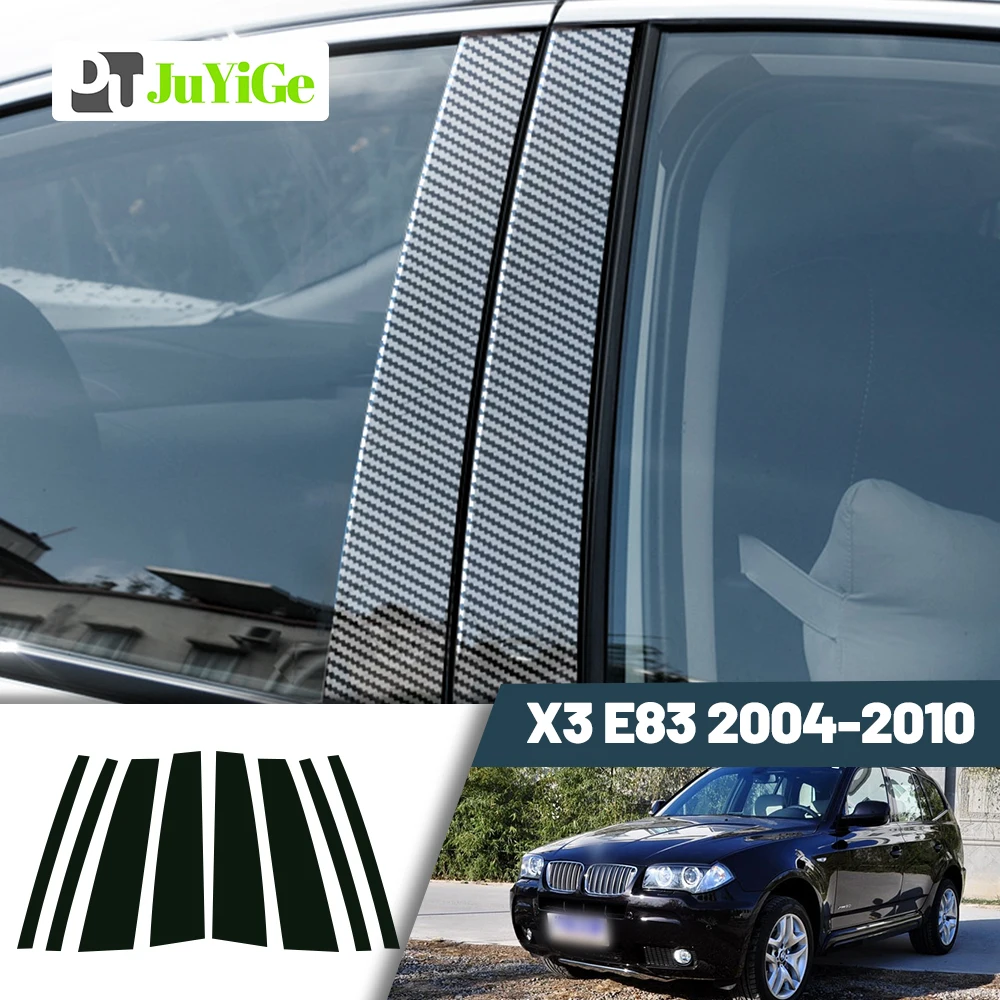 

Glossy Black Carbon Fiber Window Door Deal B C Pillar Post Cover Sticker For BMW X3 E83 2004-2010 2005 2006 2007 2008 2009