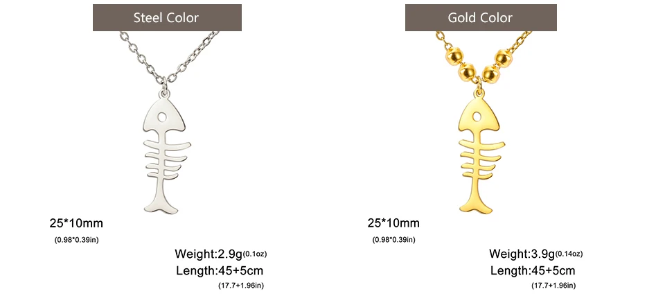 My Shape Katzen-und Fischgräten Anhänger Halsketten für Frauen Mädchen Kätzchen Tiere Charms Halskette Halsreif Edelstahl Schmuck – Detail 5