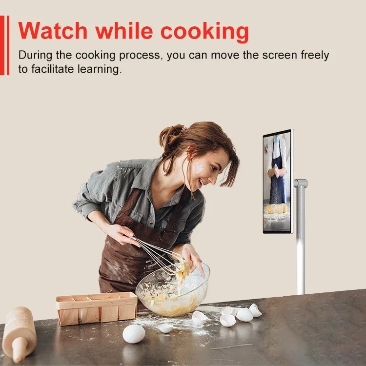 2024 المبيعات الساخنة المنقولة الذكية اللوحي التلفزيون المحمول مع بطارية أندرويد 12 21.5 بوصة المحمولة شاشة تعمل باللمس اتبعني التلفزيون المحمول