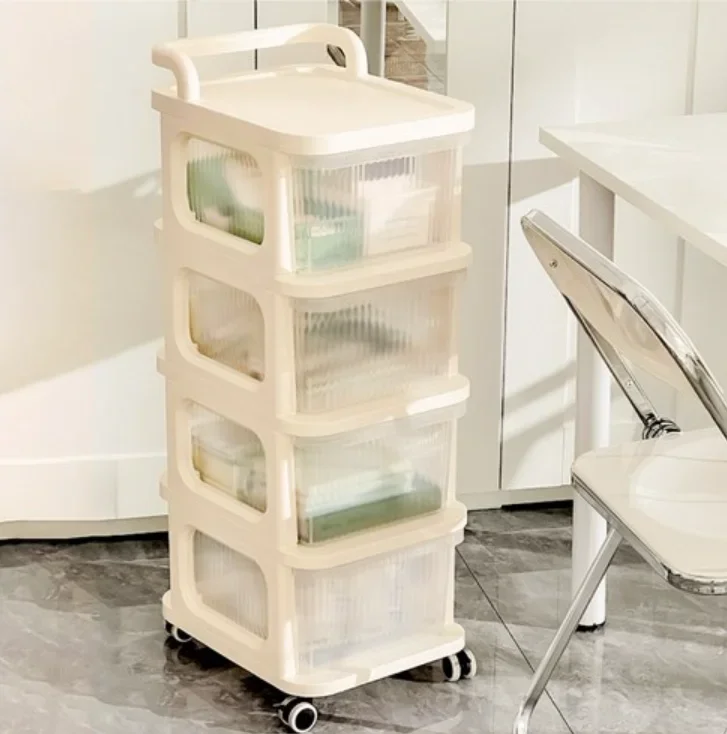 Multi-layer Trolley Drawer Type Acrylic Transparent Snack Rack, Other Drawer, Mobile Kitchen Storage Rack