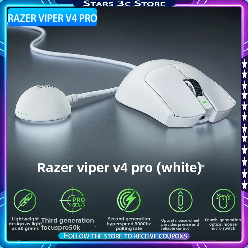 Razer VIPER V4 PRO Professional Version Mouse Wireless 8K Optical Wheel Lightweight and Low Latency Gaming Mouse Gamer  Gift