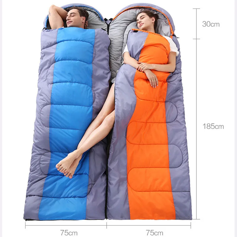 حقيبة نوم قطنية للتخييم خفيفة الوزن 4 فصول دافئة وباردة على الظهر حقيبة نوم للسفر في الهواء الطلق والمشي لمسافات طويلة #4