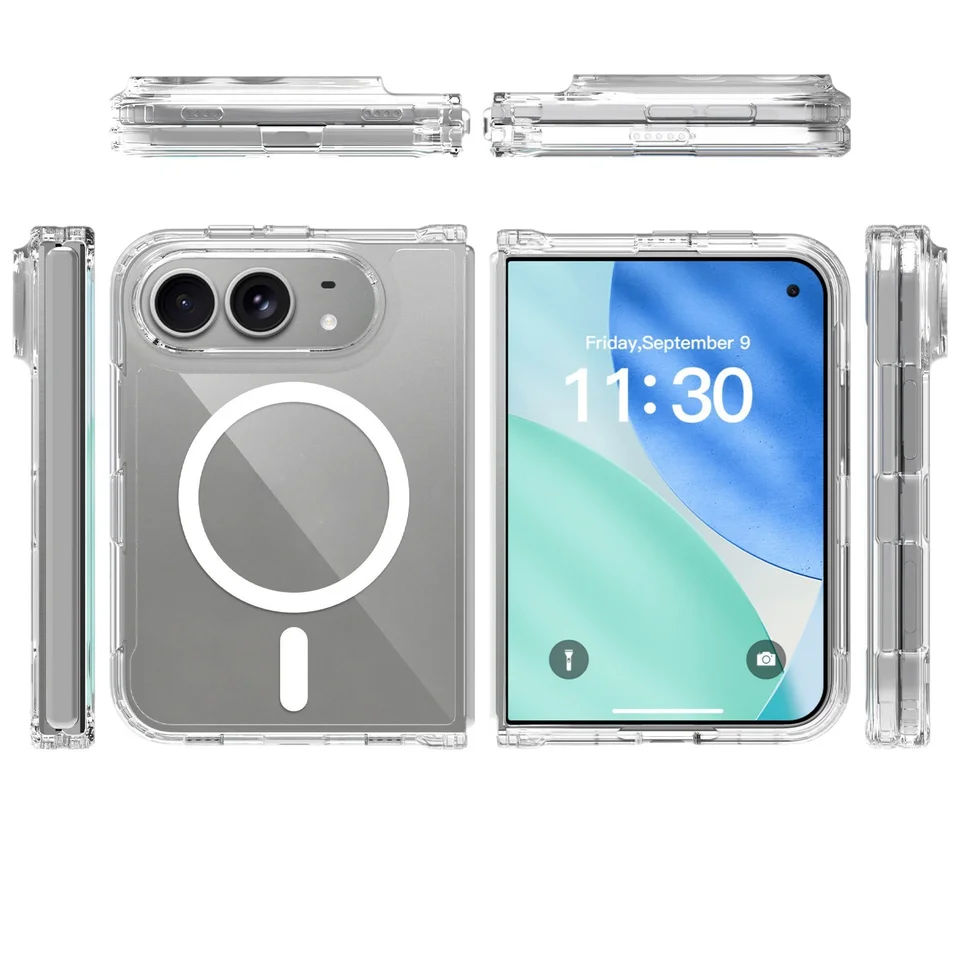 Funda transparente magnética plegable para Apple 18Fold, compatible con iPhone18Ultra, acrílica ultrafina y protectora 6