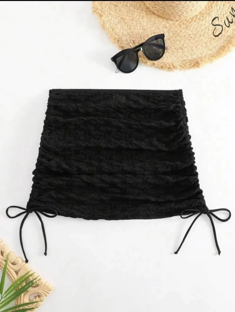 مثير بيكيني تنورة الشاطئ النساء السباحة التستر شبكة الرباط تصميم شير التنانير الصيف شاطئ البحر عطلة نمط الملابس النسائية