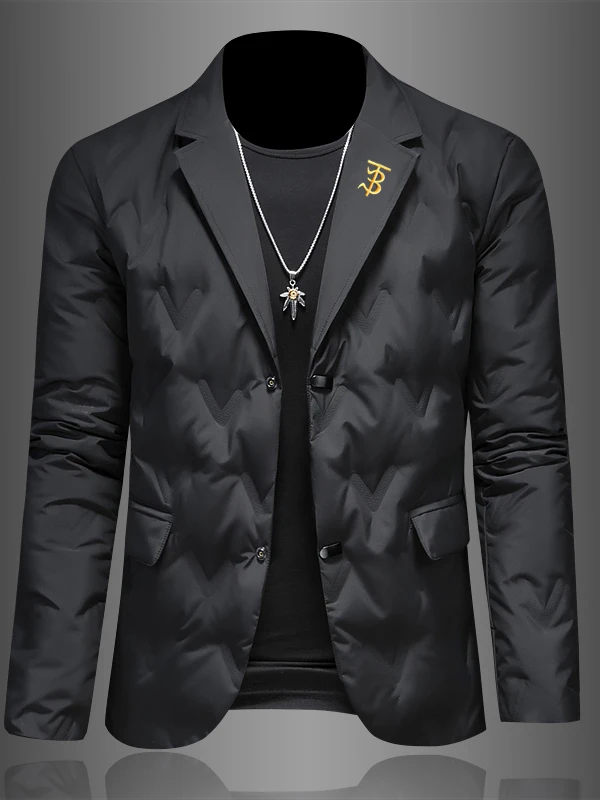 

Men's Lightweight Embroidered down Jaet 2025 Winter New Sle Casual White Du Feather Jaet Quilted Coat for Men