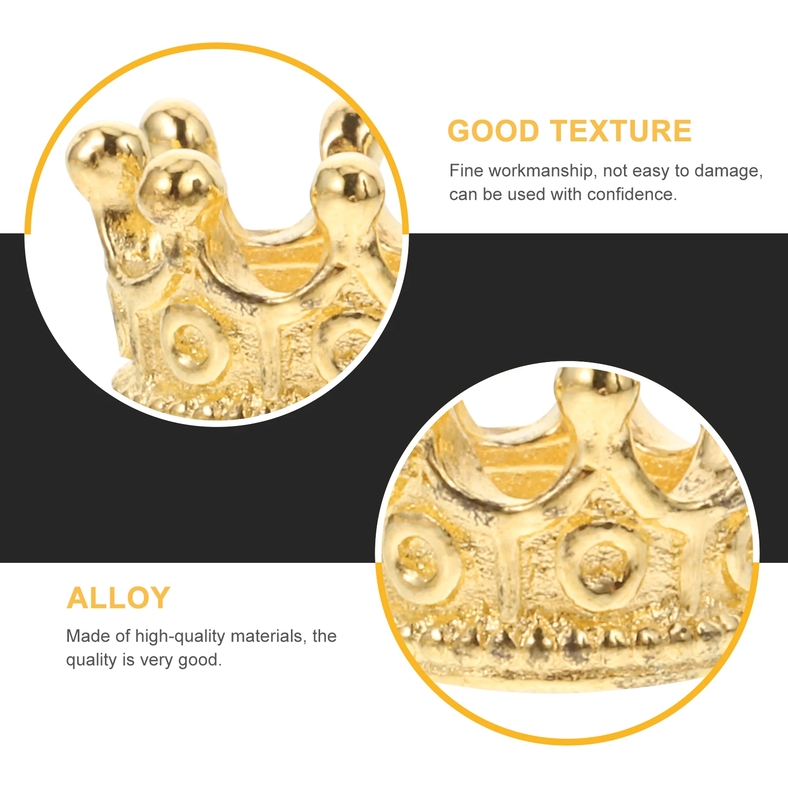 

50 pcs Mini Crown Shape Pendant Necklace Pendants Jewelry Accessories Alloy Charms Decorative Golden DIY Bracelet Supplies Safe