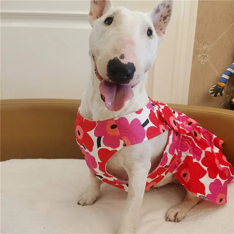 

Big Dog Clothing Summer Large Dog Dress Harness Skirt Corgi Bull Terrier Clothes Samoyed Husky Labrador Golden Retriever Costume