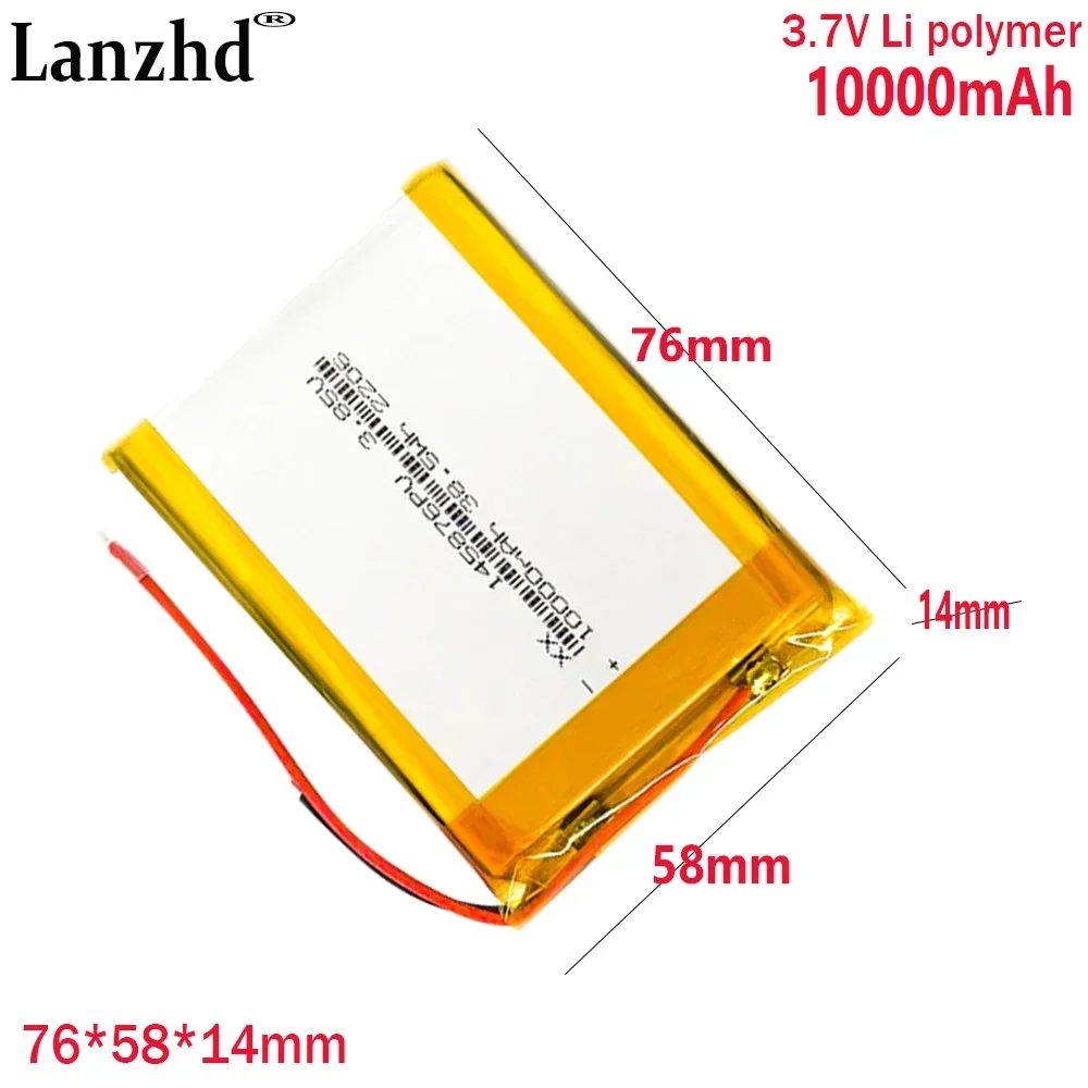 1-20pcs 3.85V Li Polymer Battery 10000mAh For magnetic back clip mobile power bank Wireless fast charging battery 136079 145876