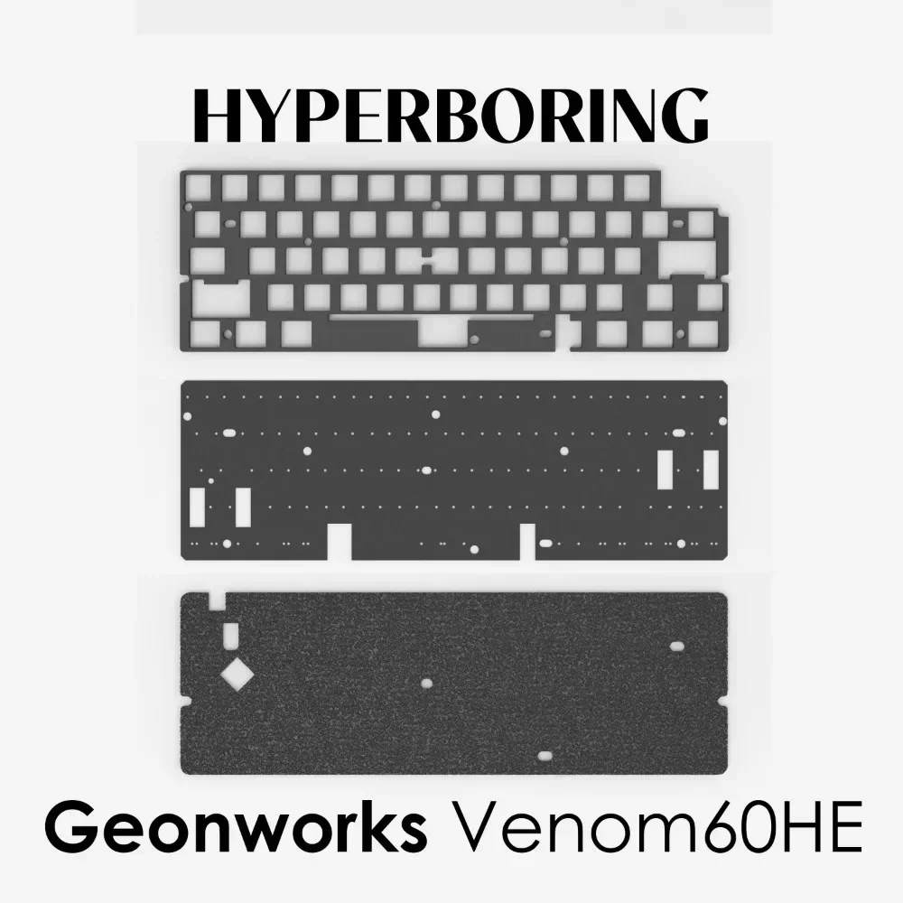 Geonworks Venom60HE płyta pozycjonująca i pianki 6.25/7U Fr4/Alu/ materiał węglowy niestandardowe akcesoria do klawiatury magnetycznej do gier Diy — zdjęcie produktu 5
