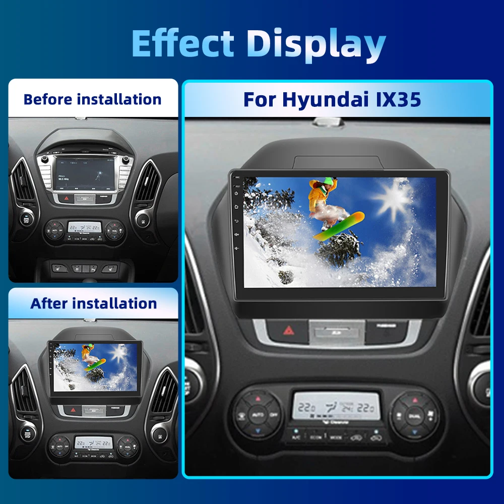 Podofo 10.1'' 8Core Car Radio For Hyundai IX35 2010-2015 2Din Multimedia Player GPS Navigation Carplay Android Auto 4G WIFI DSP