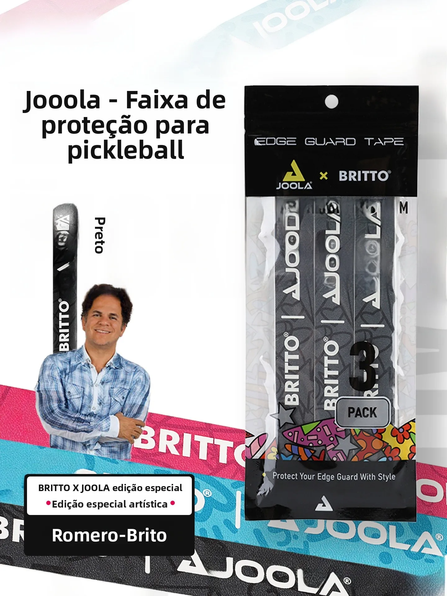 プロフェッショナルプロテクションエッジストリップ-ブリットコラボレーションモデル-パデルラケット-衝突防止-室内スポーツ-フィットネスファン用品