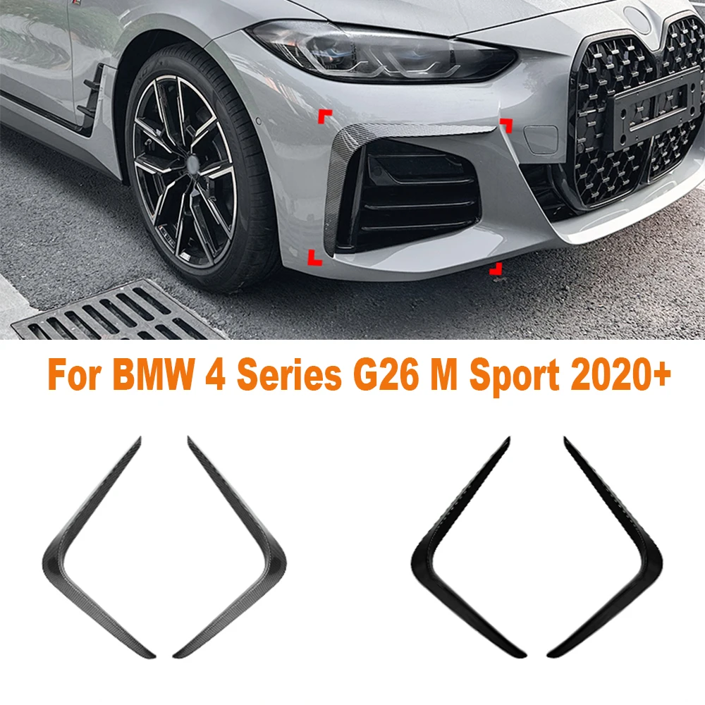 

For BMW 4 Series G26 M Sport 2020+ Front Bumper Cover Wind Knife Glossy Black Fog Lamp Trim Blade Trim Light Car Accessories