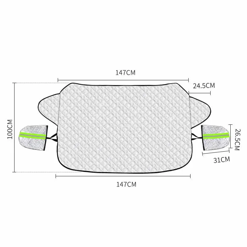 Universal Car Sun Shade Front Windscreen Cover with Earmuff Sunshade Winter Snow Ice Shiled Windshield Snow Waterproof Protector