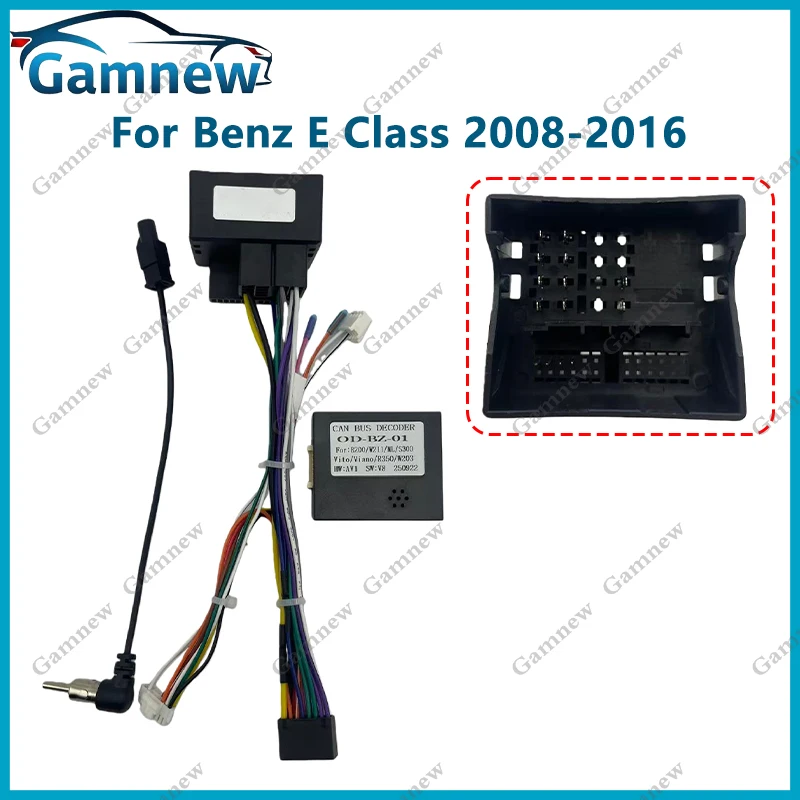 Car 16PIN Android Wire Harness Adapter Canbus Box Decoder For Mercedes Benz E Class W211 W212 2008-2016