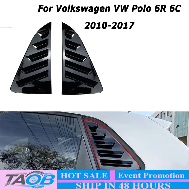 Car Rear Window Louvers for Volkswagen VW Polo 6R 6C 2010-2017 Shutter Triangular Tuning Exterior Car Accessories Aftermarket