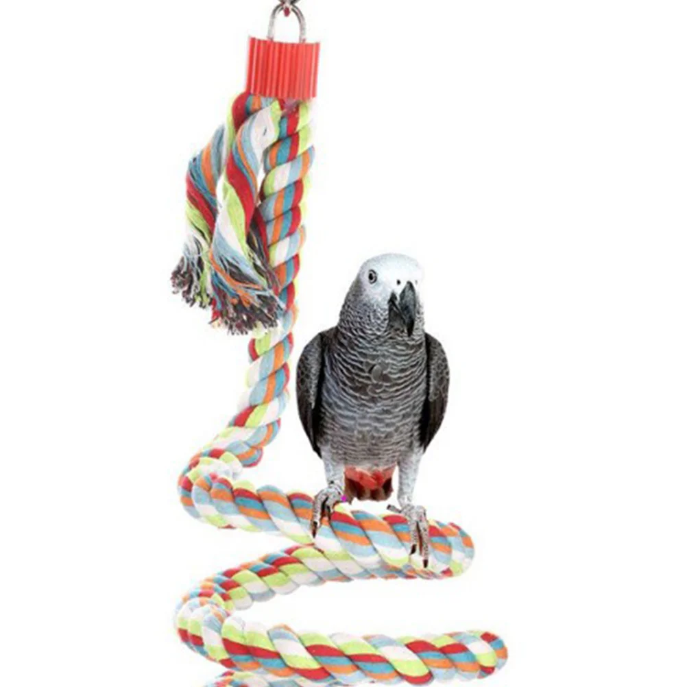 

1.6M Colorful Cotton Rope Bird Swing Perch For Parrot Chew Training Climbing Rope Exercise Accessory Small Birds