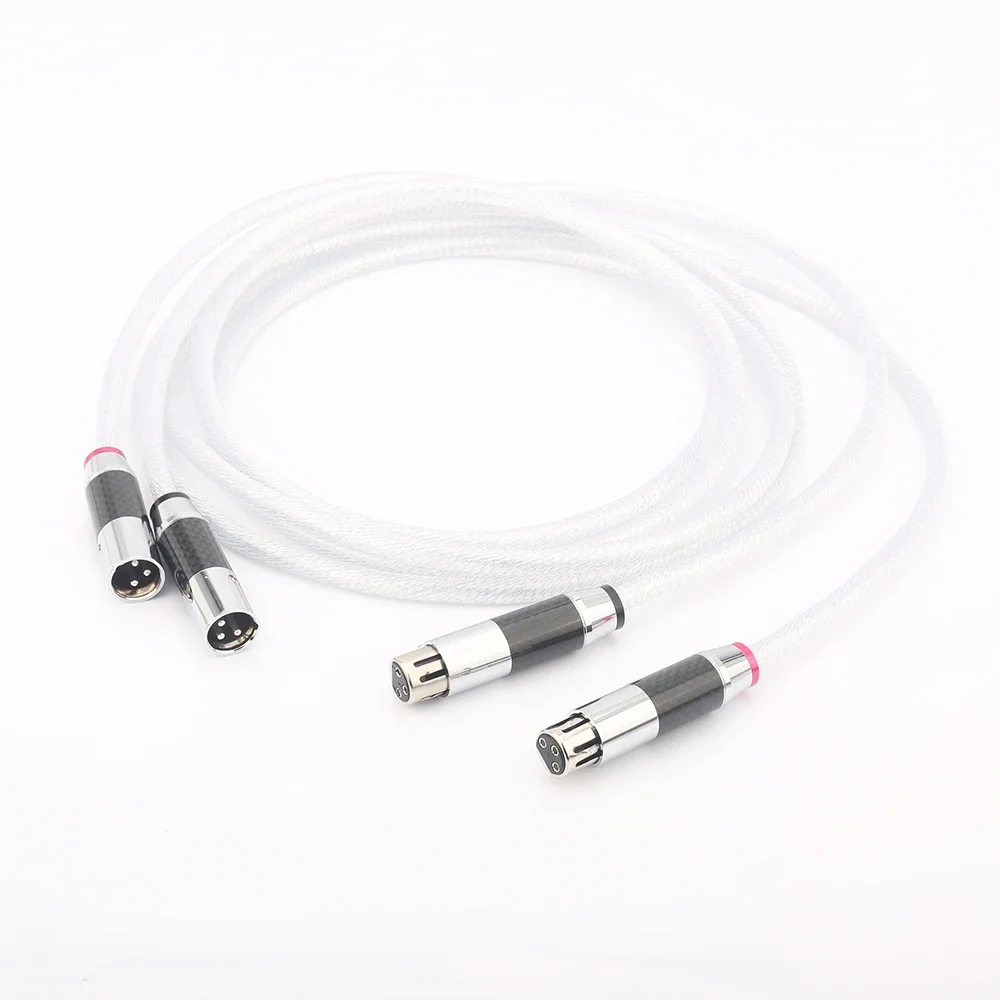 Par único banhado a prata xlr macho para xlr fêmea plug cabo de interconexão de áudio hifi xlr