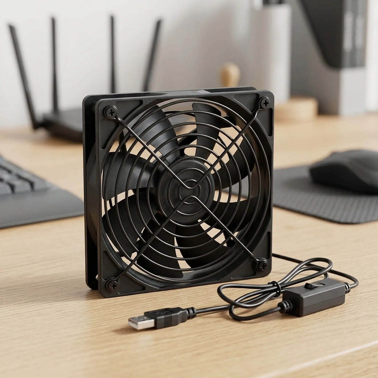 Ventilateur USB Compact pour configuration de jeu, ventilateur à affichage numérique pour un refroidissement précis, ventilateur de refroidissement à vitesse réglable