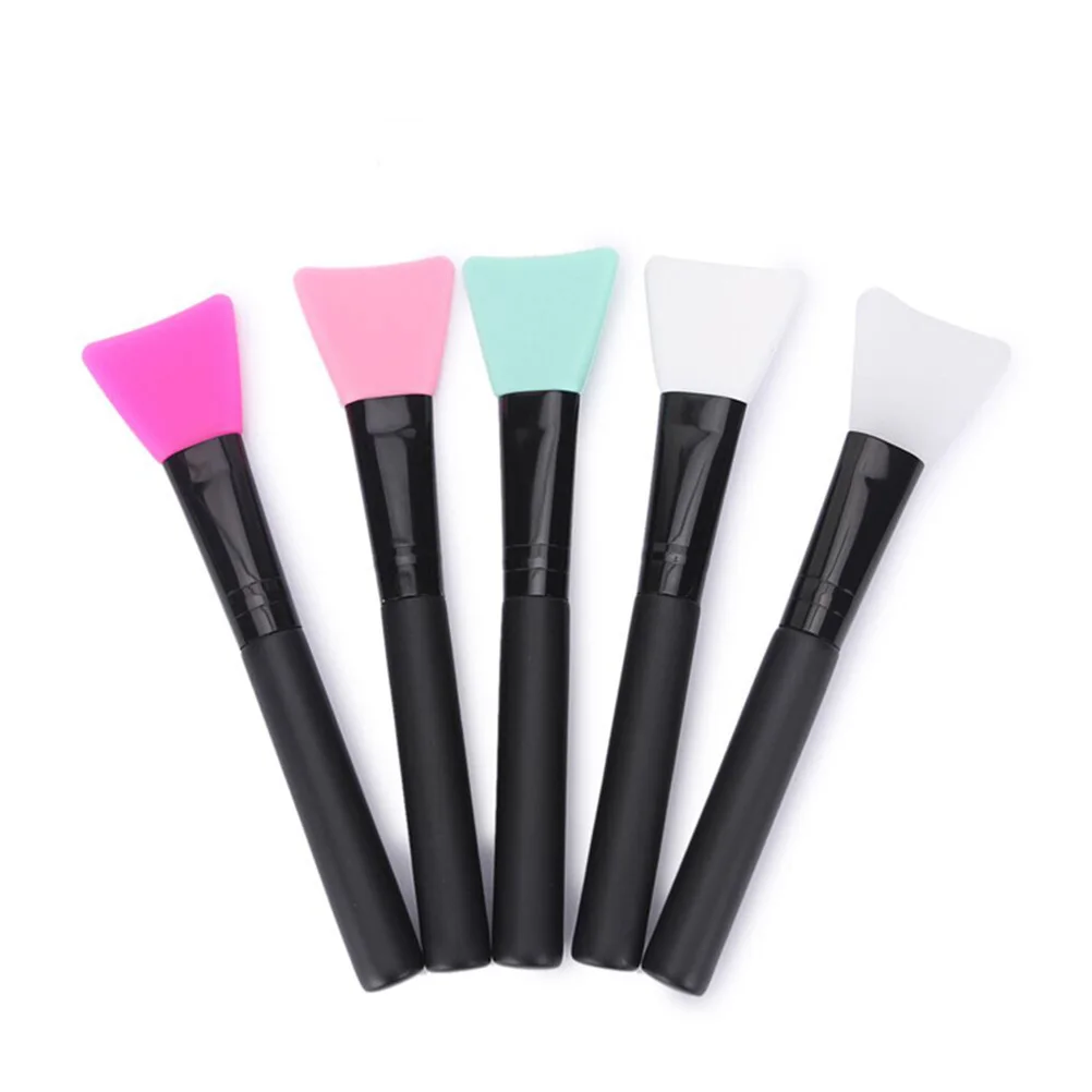 4pcs Silicone Face Mask Brush Flat Head Hairless Applicator For Facial Mud Body Lotion Butter Hygienic Sensitive Skin Use