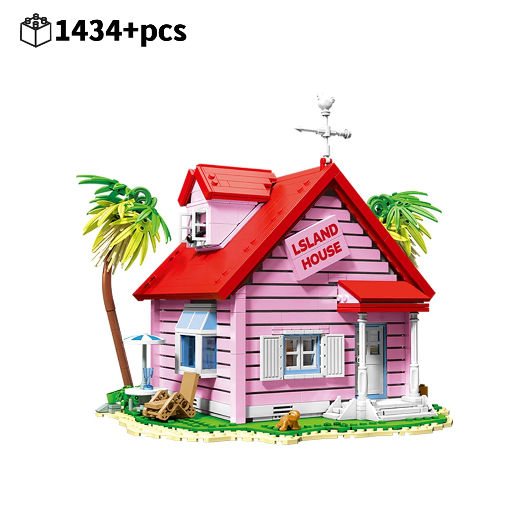 Zestaw klocków kreatywnych do budowania domu na wyspie, model willi nadmorskiej, drewniana chata, zabawki do samodzielnego montażu dla dzieci, prezent urodzinowy