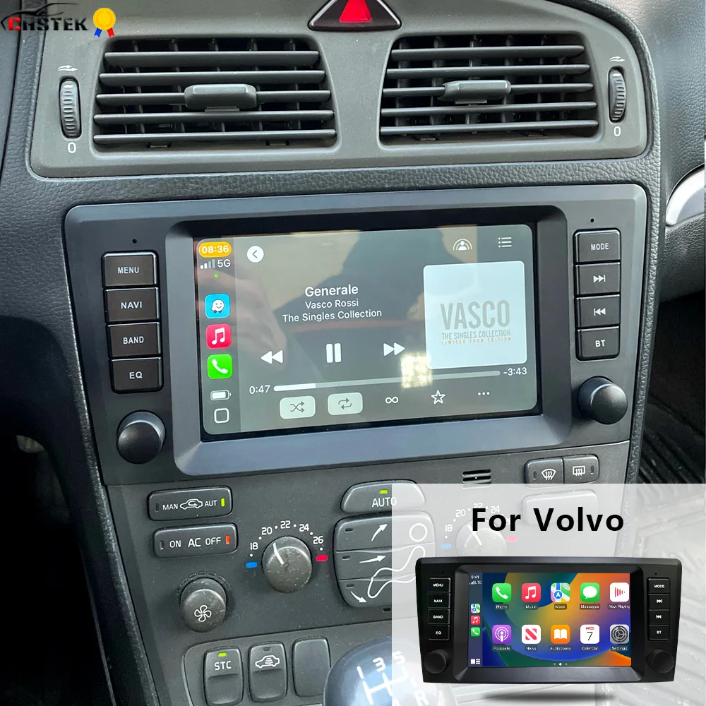 CHSTEK Radio de coche 8 "Carplay para Volvo S40 S60 2000-2004 V40 V70 XC70 XC90 navegación Multimedia GPS Bluetooth WIFI 4G Android 13