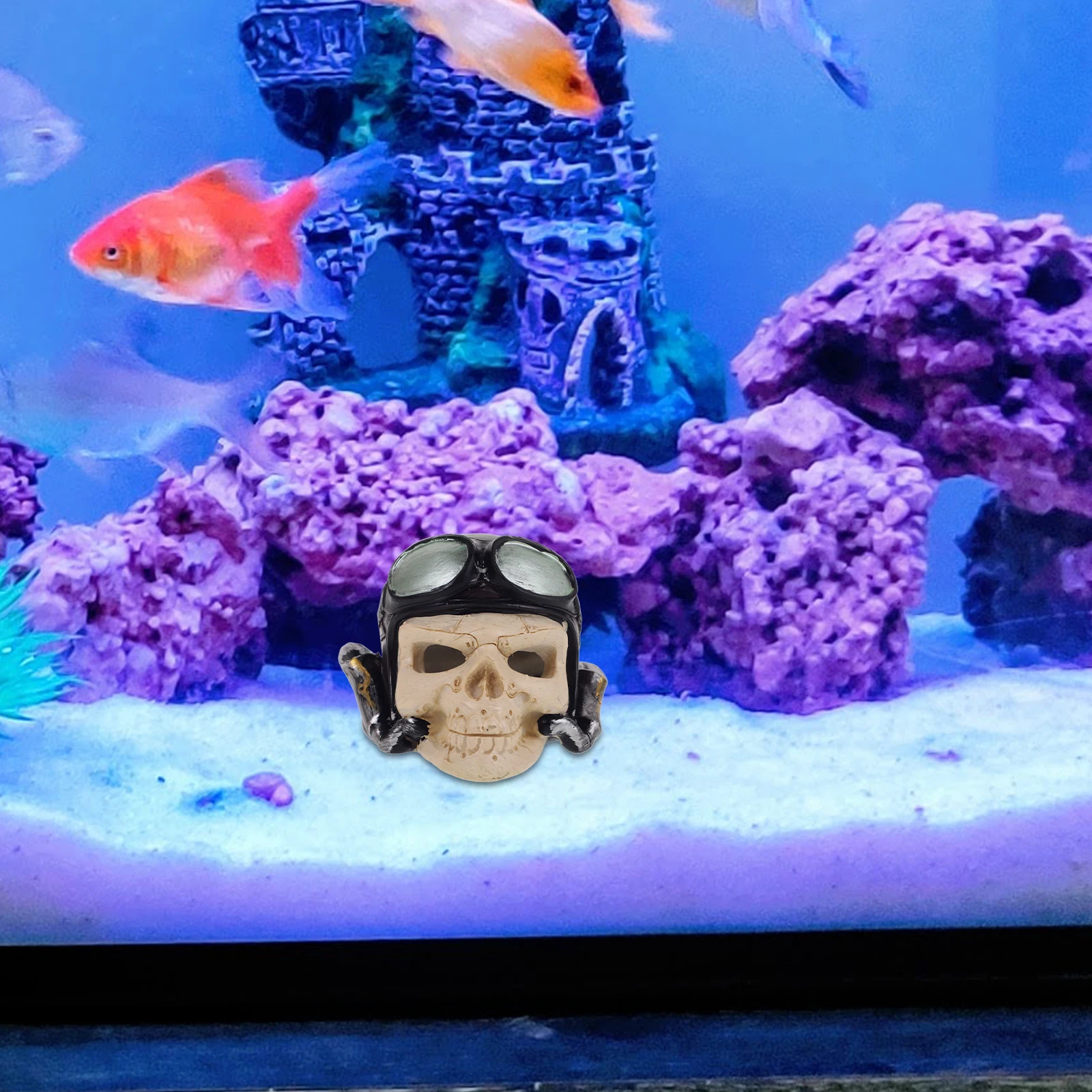 

Fish Tank Skull Ornament Resin Aquarium Skull Decor Unique Betta Fish Hideout Shrimp Shelter Cave Aquarium Decor