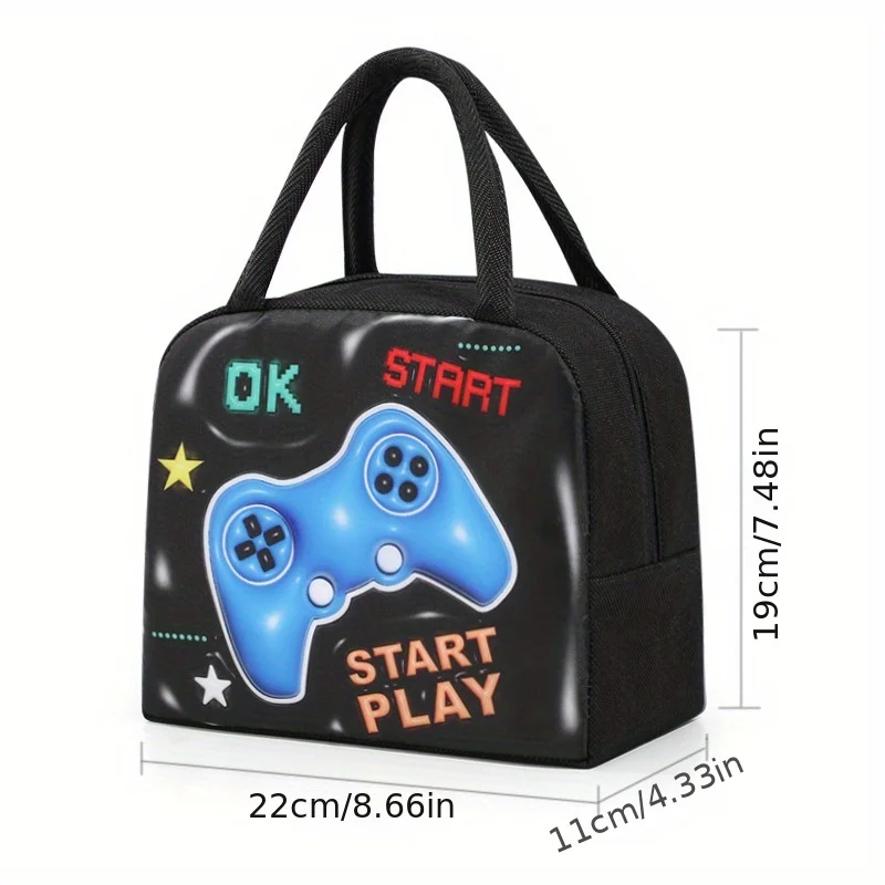 [Śliczna torba na lunch z kreskówek] 1 szt. Śliczna torba na lunch z kreskówek - włóknina prostokątna torba Bento Box z grubą folią aluminiową