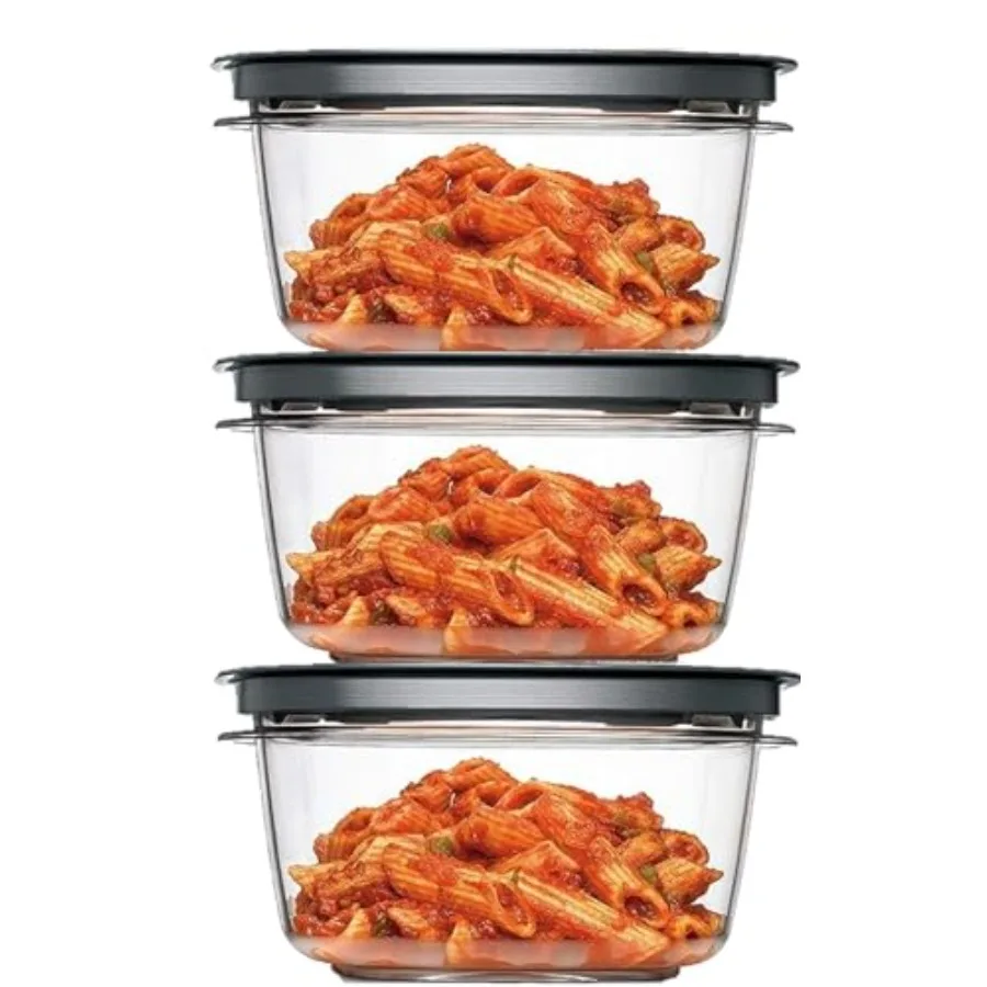 

Набор для хранения продуктов Rubber Maid Premier 5 Cup Premier Flex and Seal: 3 контейнера из тритана, 3 серые крышки Flex and Seal, комплект из 6 предметов