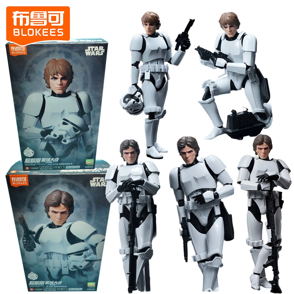 

BLOKEES Genuine Star Wars Champion Class Action Figures Luke Skywalker Movie Characters Desktop Display Model Kits Holiday Gifts